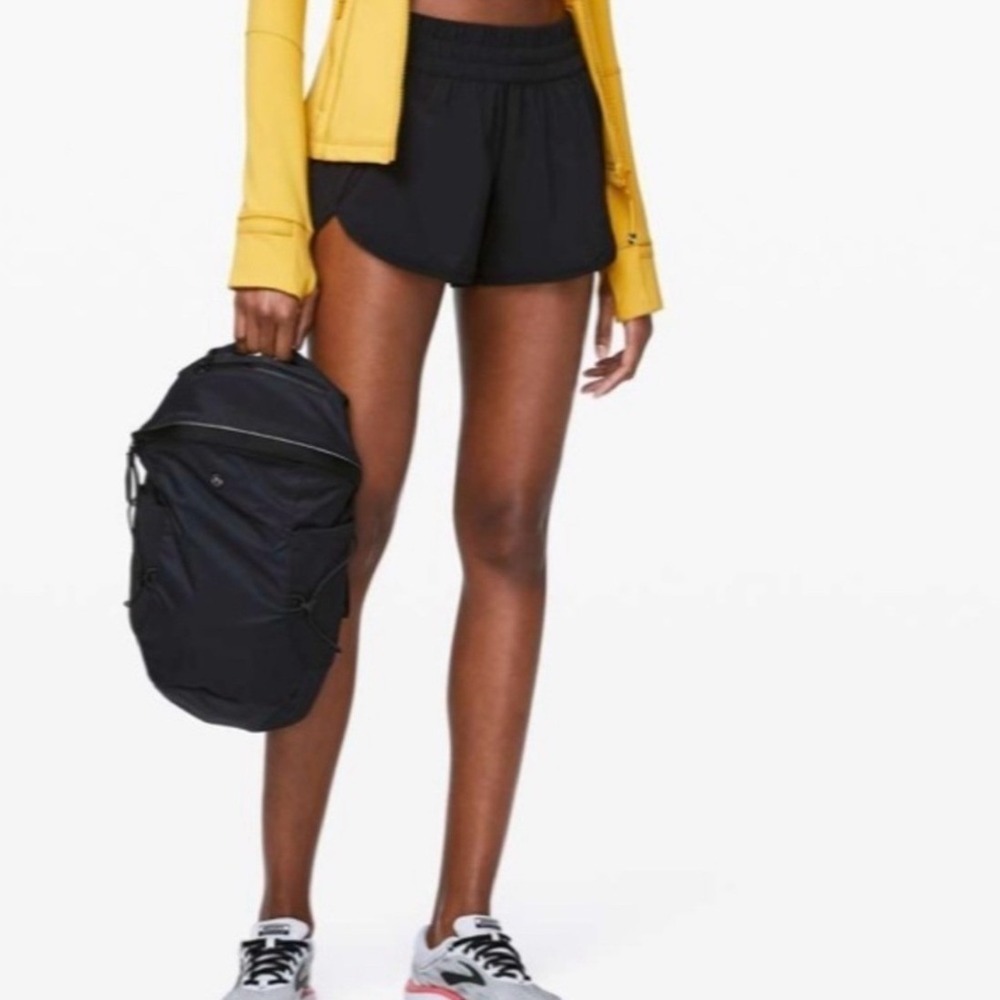 Lululemon Tracker Short V 3" Women 4 Black New  Running Athletic LW7BEJS‎